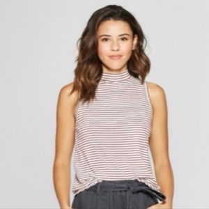 Universal Thread Striped Mock Neck Tank